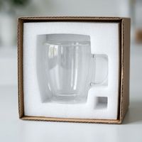 Mug à café en verre à double paroi isolé, résistant à la chaleur, tasse à expresso transparente avec poignée pour latte, cappuccino, thé, jus, 80-650 ml