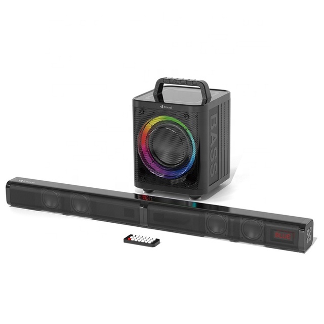 AC Portable 120W Soundbar TV Speaker RGB LED Light Active Outdoor Machine BT Speaker With Mic