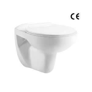 Toilette murale suspendue de style européen WC monobloc bon marché avec cuvette en céramique P-Trap pour lavabo de salle de bain - Product Image 2