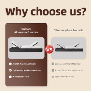 سرير شمسي مزدوج فاخر مع تحكم في مسند الظهر، هيكل من الألومنيوم، ونسيج مقاوم للماء للفيلا والشاطئ والمنتجع والتراس - Product Image 3