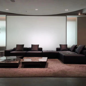 Juego de sofá seccional en forma de L de cuero genuino de lujo moderno, asiento reclinable con mechones de alta calidad para muebles del hogar para apartamento - Product Image 1