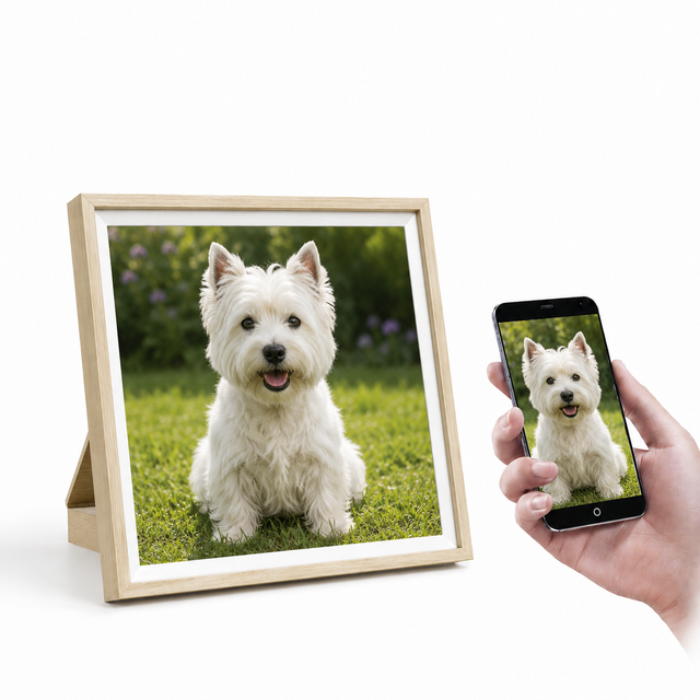 HAOCROWN Custom Wooden WiFi Digital Photo Frame Smart Picture Display Digital Art Frame for Home Decor Family Gift