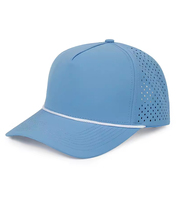 Casquettes de golf sportives noires personnalisées unisexes, matériau en nylon terry structuré de qualité supérieure, logo brodé, 5 panneaux, séchage rapide, performance optimale