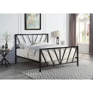 Cama de metal plataforma de móveis, cama de metal da cor preta moderna da alta qualidade