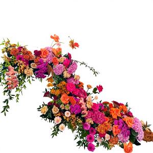 Fleurs artificielles en soie réalistes faites à la main en rose poudré et orange pour les décorations de table de mariage, d'événements et de la maison - Product Image 1