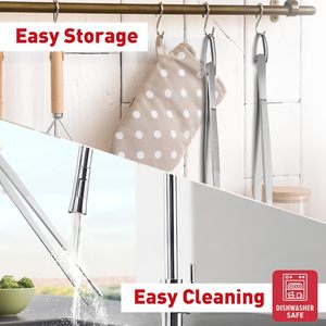 2 Pcs 12 Inch Tweezer Tongs with <b>Hook</b> Stainless Steel Food <b>Clip</b> for BBQ Kitchen Use - Product Image 6