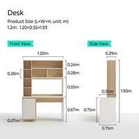 Bureau d'écriture multifonctionnel durable de style bois naturel pour villa, bureau à domicile