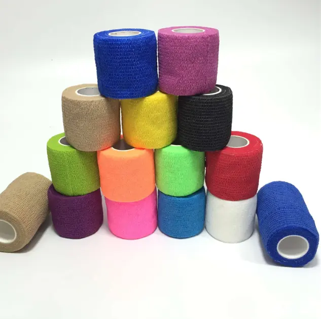 Multi Colors Self Adhesive Bandage Wrap Football Sock Cohesive Bandage