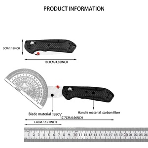 Cuchillo Plegable BM565 Bugout con Hoja de Acero de Damasco Tipo Punta de Lanza, Mango de Fibra de Carbono, Apertura Manual, DIY OEM - Product Image 6