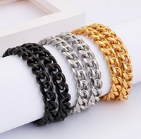Usine En Gros Plaqué Or et Argent En Acier Inoxydable Collier Chaîne Épaisse Durable pour Hommes Femmes Mode Bijoux Bracelets
