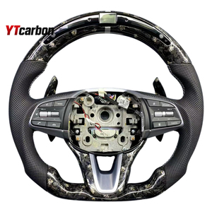 Volante Deportivo <span class=keywords><strong>de</strong></span> Fibra <span class=keywords><strong>de</strong></span> Carbono Real Personalizado con LED para Genesis G70, Accesorios Interiores para Auto, YTcarbon - Product Image 1