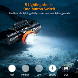 Подводный фонарь для дайвинга, светодиодный, с длительным временем работы, перезаряжаемый литиевый аккумулятор, профессиональный, водонепроницаемый IPX8, для ночных погружений - Product Image 2
