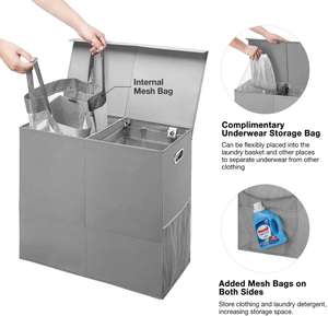 บ้านพับ600D Oxford ผ้าคู่ตะกร้าตะกร้าผ้า - Product Image 6