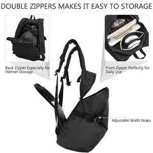 กระเป๋าเป้สะพายหลังสำหรับใส่หมวกกันน็อคมอเตอร์ไซค์ ILM สีดำ รุ่น Unisex สำหรับผู้ใหญ่ ความจุ 16 ลิตร กันน้ำ น้ำหนักเบา พร้อมแถบสะท้อนแสง รุ่น <span class=keywords><strong>MB01</strong></span> - Product Image 3