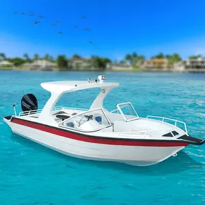 Hot Sale Comfortable Aluminum Sports Boat High Speed Boat 24ft/7.3m Yacht With Sunshade For Personal Use Or Rental