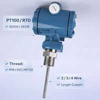 Transmetteur de température industriel Pt100 avec sortie 4-20 mA pour liquides et gaz, disponible en version OEM