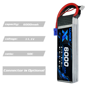 11.1V 50C 6000mAh แบตเตอรี่ลิโป้กระแสไฟคงที่ทนทานสำหรับโดรนแข่งเอฟพีวี อาร์ซีอุปกรณ์บิน 102050 - Product Image 3