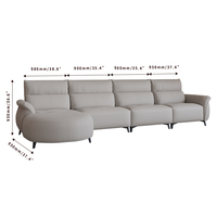 Ensemble canapé moderne de luxe à trois places en cuir véritable pour appartement, hôtel, hôpital ou salon avec salon et couchage