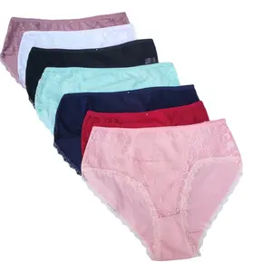 YCH Kinds of Large Size Women's Cotton Underpants High Waist Underwear Mixed Color Mixed Size Stretch Women Fashion Lace Pantie