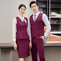 Ensembles de costume professionnel haut de gamme pour femmes robe de gilet élégante pour l'outillage de consultant de vente de réception pour le travail d'hôtel de Salon de beauté