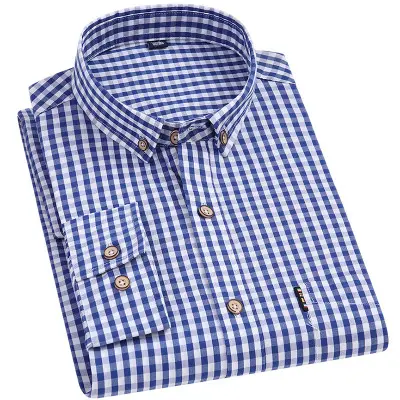 Classic Country Check Outdoor Arbeit Langarm Herren Shirt Polo T-Shirts Baumwolle Langarm Plus Size Herren Shir