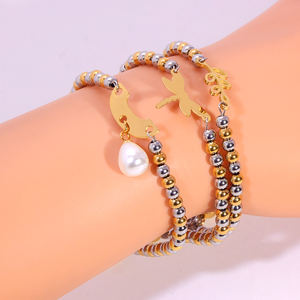 <span class=keywords><strong>Bracelet</strong></span> d'amitié pour <span class=keywords><strong>femme</strong></span>, vintage, animalier, en acier inoxydable, fait à la main, tressé, perlé, plaqué <span class=keywords><strong>or</strong></span> 18 carats - Product Image 4