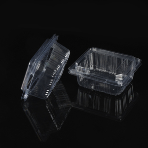 Clear Disposable PET Square Hinged Pet Food Container with Recycled Materials to Go Containers Clear Lids <strong>Cake</strong> <strong>Slice</strong> Containers - Product Image 4