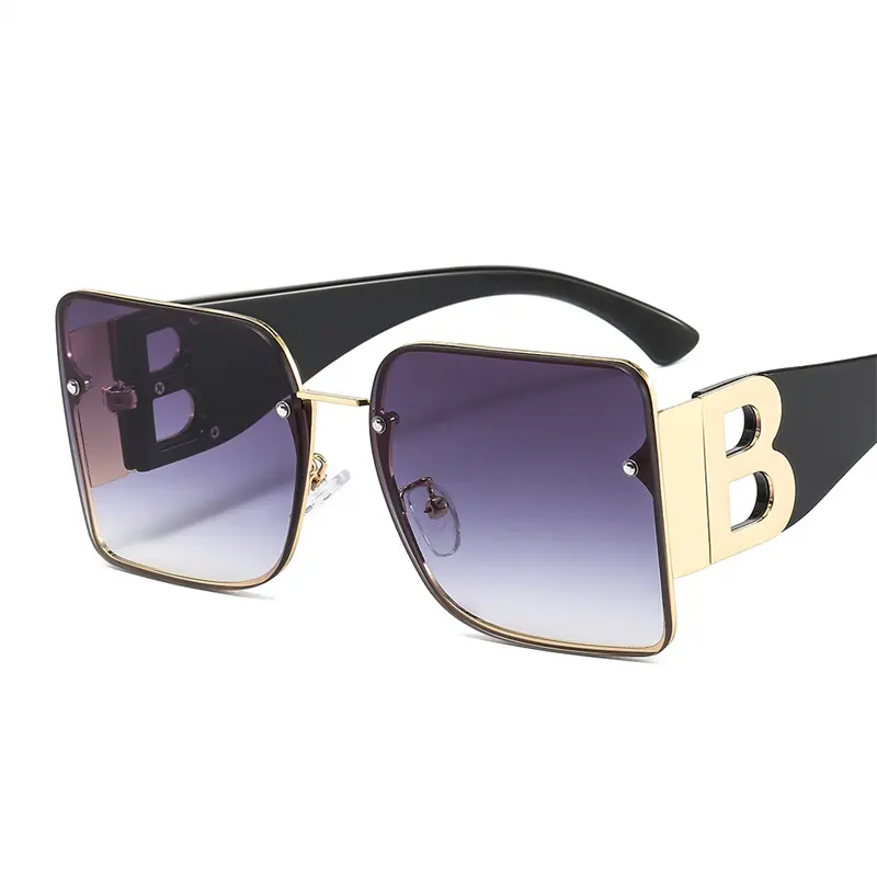 New fashion B big shield casual lusso girls beach monocromatico sexy gafas sol 2021 occhiali da sole di lusso da uomo