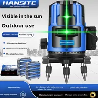 Niveau laser vert industriel de classe 2, 3, 5 lignes, haute précision, projection automatique des lignes, extérieur, alimenté par batterie