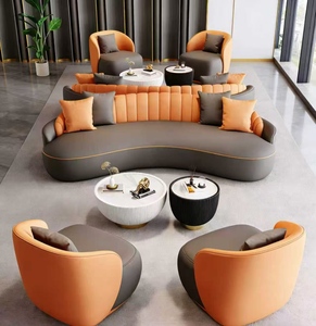Modern Rectangle Leather <b>Sofa</b> for Hair Salon & Beauty Salon Waiting Area Mall & Hotel Commercial Use - Product Image 2