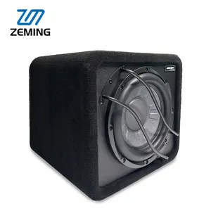 Factory Wholesale 350w Big Power Trapezoid Car Subwoofer 10 Inch Dc 12v Active Subwoofer Box