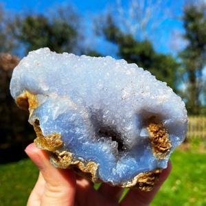 งานฝีมือคริสตัลธรรมชาติ เครื่องประดับหยาบ พลอยดิบ บลูเลซอาเกต หินบำบัด บลูเลซอาเกตแบบตัวอย่าง - Product Image 2