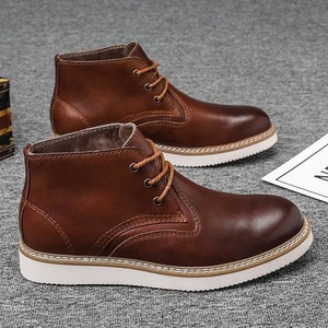 Botas de Hombre Estilo Británico de Verano, Botas Romanas de Media Pantorrilla, Impermeables, con Parte Superior de Cuero Genuino, para Senderismo, Motociclismo, con Forro - Product Image 2