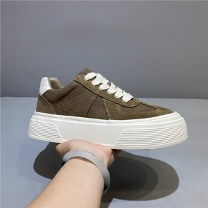 Genuine Leather Low Top Sneakers Men Thick Sole Casual Sport Shoes - Product Image 4