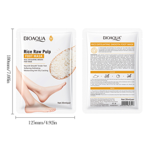 OEM BIOAQUA มาส์กข้าวบริสุทธิ์สำหรับเท้า ช่วยผลัดเซลล์ผิวที่ตายแล้วและปรับผิวให้ขาวกระจ่างใส พร้อมสูตรบำรุงผิวให้สดชื่น 35 มล. 1 คู่ - Product Image 6