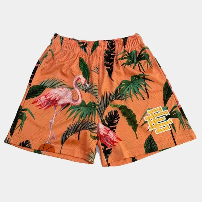 2022 Summer Basic EE Fitness Athletic Shorts Polyester Mesh Shorts Logo Custom Printed Shorts For Men Casual Beach Wear