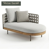 Chaise longue en corde moderne de luxe avec finition anti-rouille et résistante aux UV pour une utilisation en extérieur dans les hôtels et les villas