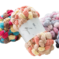 Fil de laine fait main en boule, style chenille, pour canapé, coussin de voiture, motifs ondulés teints, accessoire en gros pour le tricot