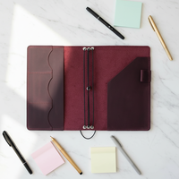 Couverture de carnet A5 en cuir PU rétro avec logo personnalisé, multifonctionnelle, pour journal de voyage, rechargeable, avec porte-stylo