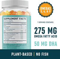 OEM Omega 3 6 9 + DHA Gommes à base de plantes huile de graines de chia et algues DHA suppléments d'acides gras essentiels pour adultes et enfants