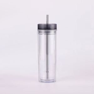 Heavy Duty 16oz Acrylic Double Wall Tumbler with Handle Straw for Construction Site Hydration - Product Image 6