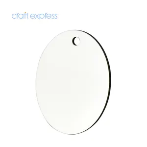 Craft Express Grosir Sublimasi Ornamen Pohon Hardboard Oval Ornamen Kayu Datar Papan Keras Ornamen Natal