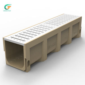 Grondaia di scarico in resina da 200mm ecologica con copertura in acciaio inossidabile - Product Image 1