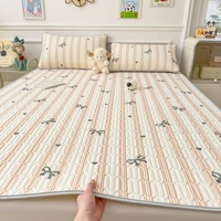 Nouvel été imprimé moderne simplicité respirant glace Latex drap de lit confortable peau amical tapis de refroidissement trois pièces ensemble