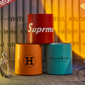 Factory double-layer round bedroom paper basket Large trendy trash bin without lid Household drop-resistant plastic Waste Bins