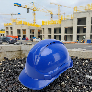 قبعة صلبة زرقاء HDPE موقع بناء واقية لحماية الرأس قابلة للاستهلاك - Product Image 1