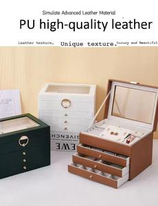 Đồ trang sức lưu trữ hộp da cho dây chuyền và vòng đeo tay qua biên giới vật liệu gỗ sf2025 - Product Image 4
