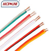 Câble audio stéréo MICROLINK, calibre 10 12 14 16 18 AWG CAT 3, rouge et noir, câble plat parallèle à 2 conducteurs, ruban flexible, CE