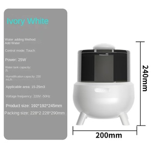 เครื่องพ่นไอน้ำอโรมาแบบอัลตราโซนิก 2 ลิตร รุ่นใหม่ พร้อมไฟกลางคืน 7 สี ควบคุมด้วยระบบสัมผัส ปรับแต่งได้ ใช้เป็นเครื่องเพิ่มความชื้นในอากาศแบบตั้งโต๊ะ - Product Image 6