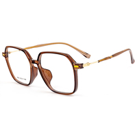 Vente en gros de lunettes unisexes carrées surdimensionnées en métal Montures optiques diamantées TR 90 PC Lunettes solides anti-lumière bleue
